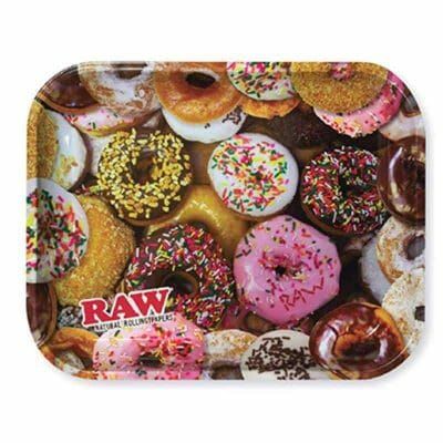 raw donut tray