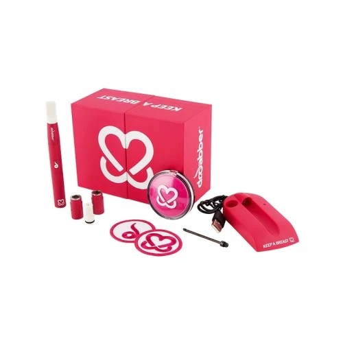 Dr. Dabber Aurora Vaporizer Pink Edition, a stylish and compact portable vaporizer featuring a sleek aluminum body, induction heating technology, and designed for oils and concentrates, perfect for lifestyle enthusiasts.