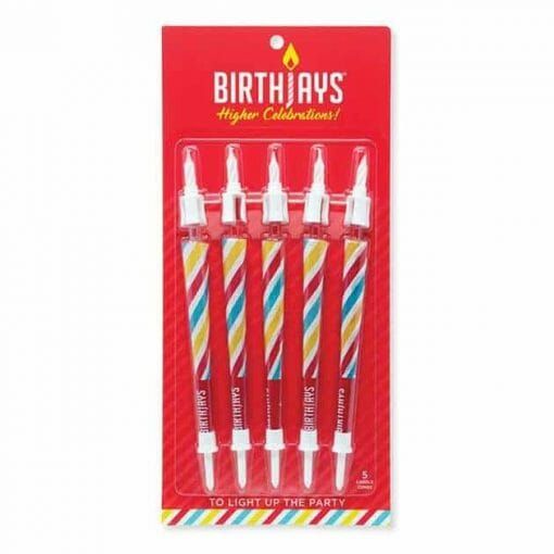 BirthJays Cone Birthday Cake Toppers w/ Candles