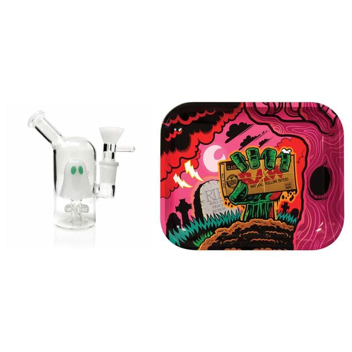 Cannabox Ghost Bong + Zombie Rolling Tray Bundle
