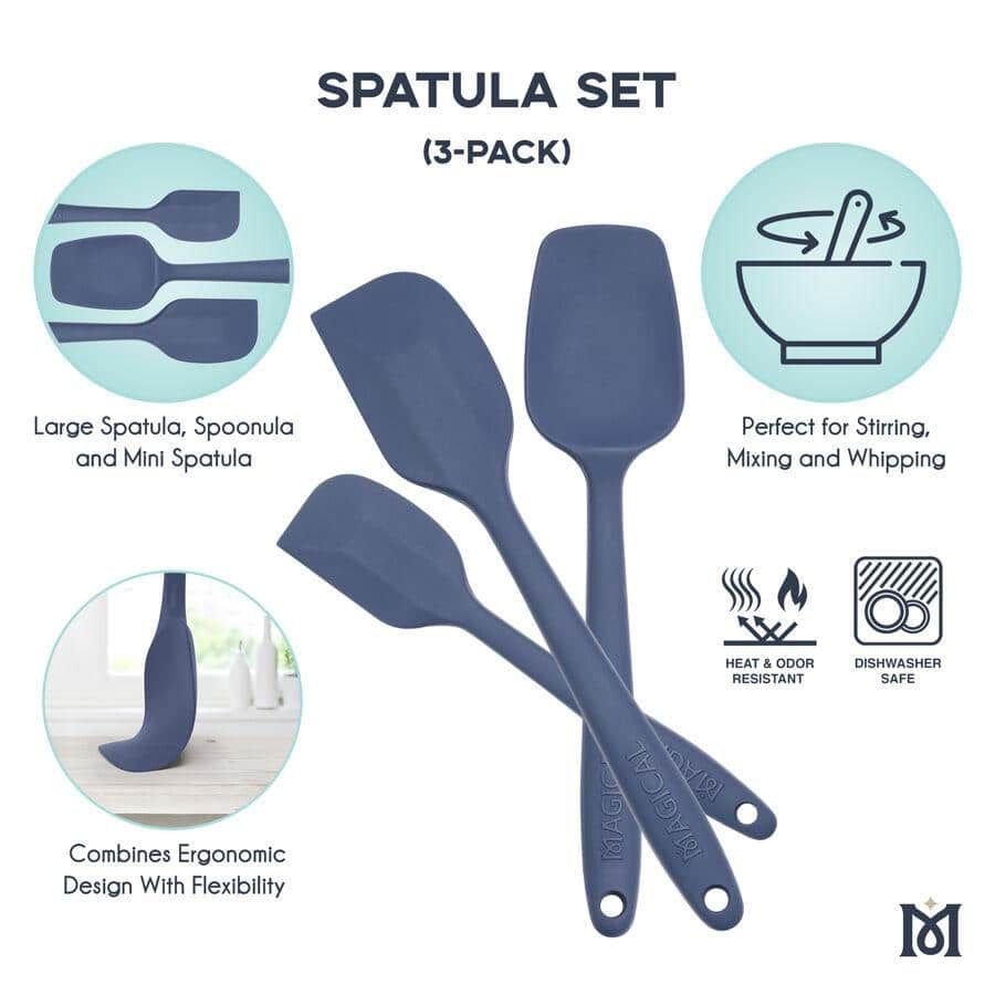 3PK Silicone Spatula Heat Resistant Spatula Kitchen Gadget Scraper