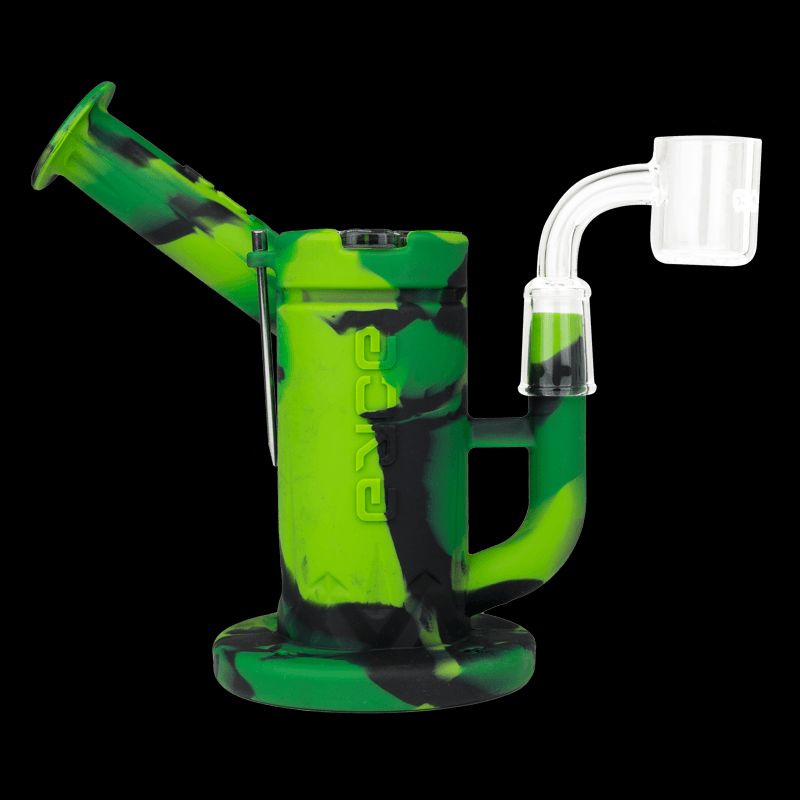 Small Silicone Dab Rig Green And Black