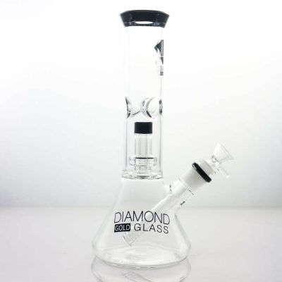 Diamond Glass Mansion Beaker Bong Black Side