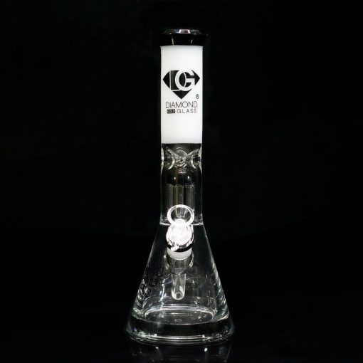 Diamond Glass T-T Beaker Bong White