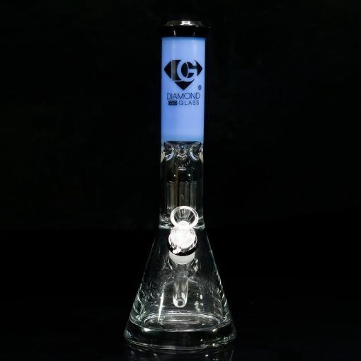 Diamond Glass T-T Beaker Bong Milk Blue
