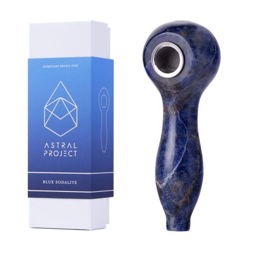 Astral Project Gemstone Spoon Pipe - Blue Sodalite