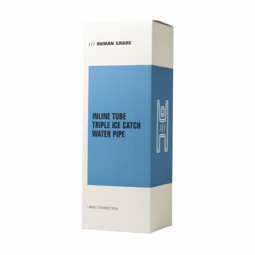 Human Grade Inline Tube Triple Ice Catch Glass Water Pipe - Image 7