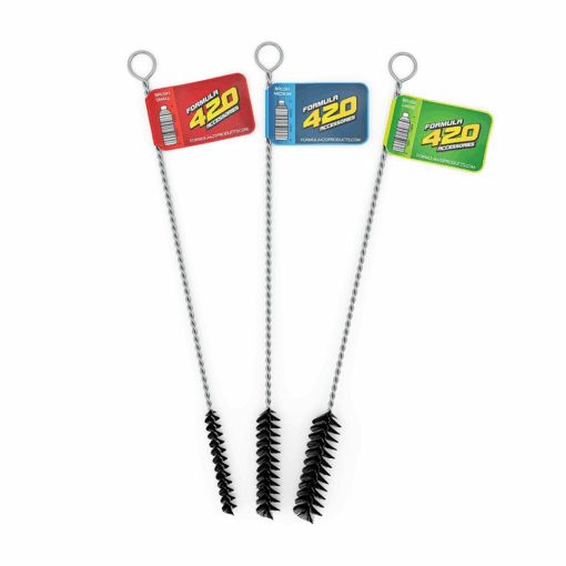 The Formula 420 Detailing Brush Set includes three metal cleaning brushes with twisted handles, black bristles, and red, blue, and green Formula 420 tags, shown side by side on a white background.
