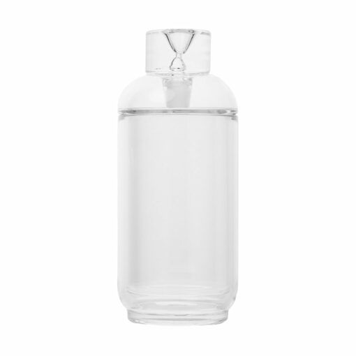 The NWTN Home Vesper Gravity Pipe, a clear plastic bottle with a round base and screw-on cap, is displayed against a plain white background.