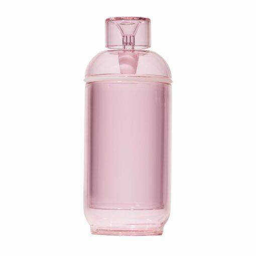 The NWTN Home Vesper Gravity Pipe features a clear pink cylindrical plastic bottle with a matching pink cap, shown against a white background.