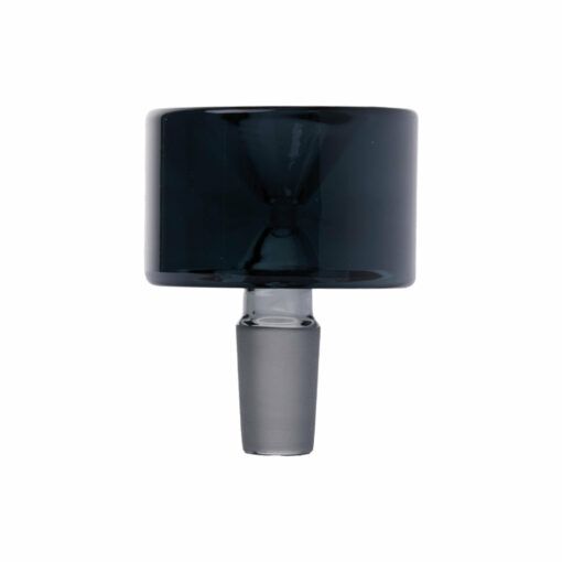 The NWTN Home Vesper Gravity Pipe features a dark, translucent glass bowl with a cylindrical shape and a frosted glass connector at the bottom, shown on a white background.
