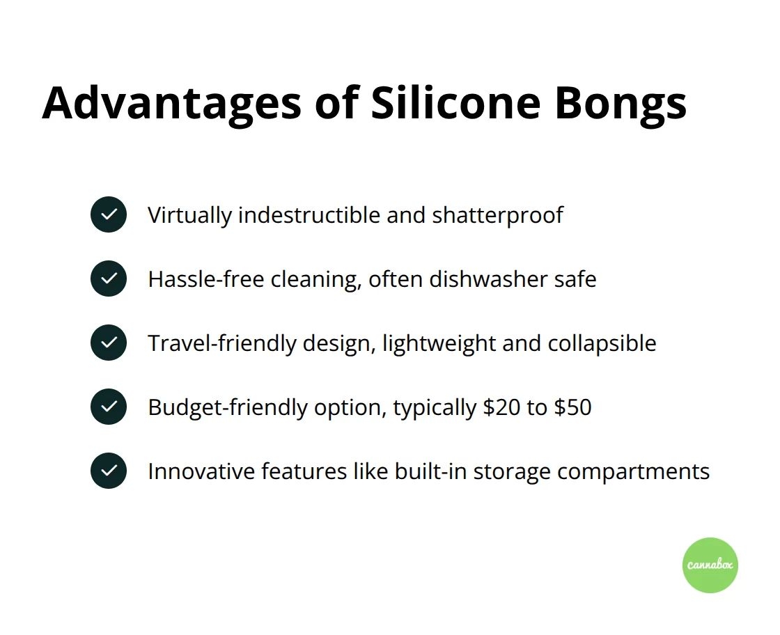 Checklist of silicone bong advantages: virtually indestructible, easy to clean, travel-friendly, affordable, and innovative features - bongs silicone