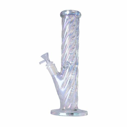 Human Grade Twisted Iridescent Tube Glass Water Pipe - Image 2