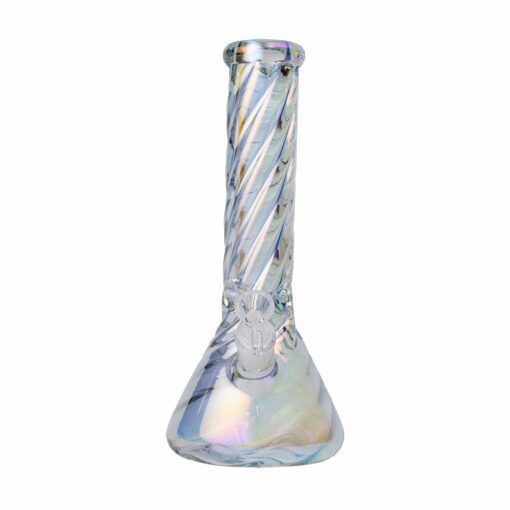 Human Grade Twisted Iridescent Beaker Water Pipe - Image 4