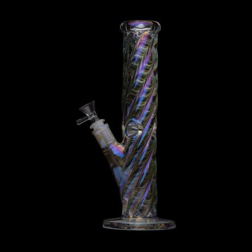 Human Grade Twisted Iridescent Tube Glass Water Pipe - Image 4