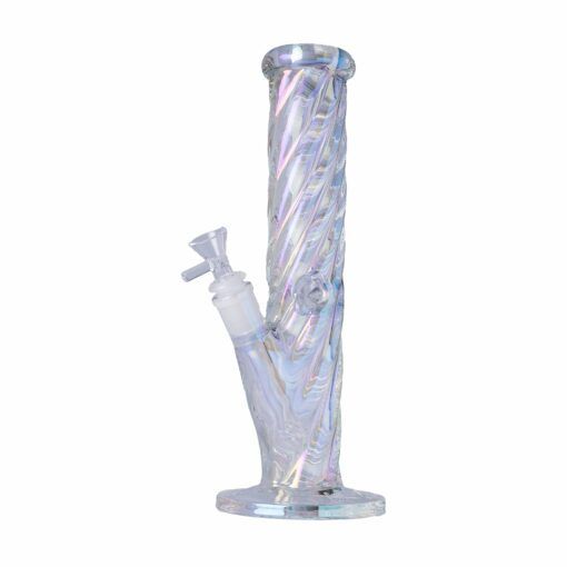 Human Grade Twisted Iridescent Tube Glass Water Pipe - Image 5
