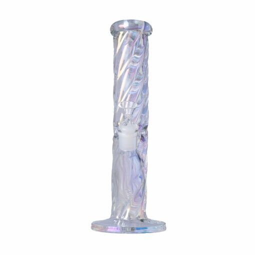 Human Grade Twisted Iridescent Tube Glass Water Pipe - Image 7