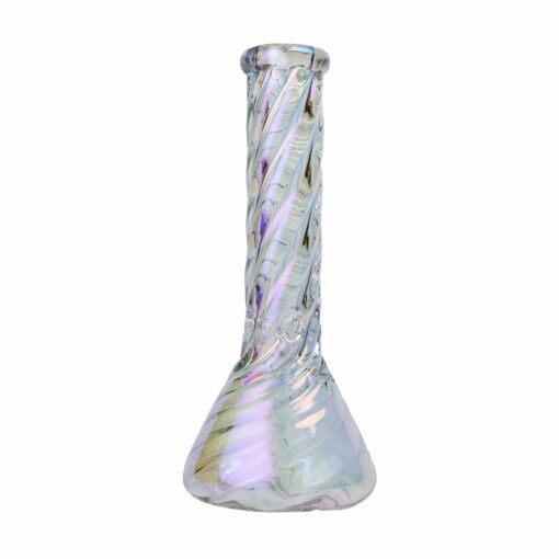 Human Grade Twisted Iridescent Beaker Water Pipe - Image 7