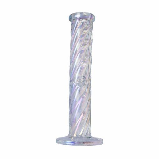 Human Grade Twisted Iridescent Tube Glass Water Pipe - Image 8