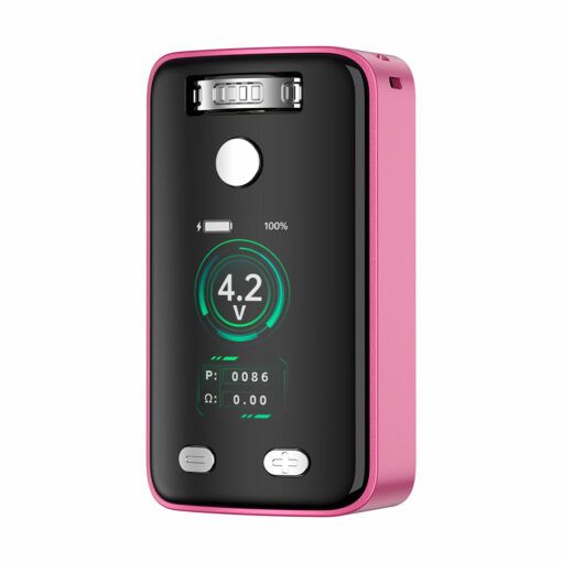 The Yocan Uni 3.0 Vaporizer is a rectangular pink and black device with a digital display showing 4.2V, battery level, and readings, plus two silver buttons at the bottom.
