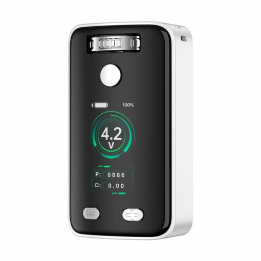 The Yocan Uni 3.0 Vaporizer, in black and silver with buttons, features a rectangular design and digital display showing 4.2V and battery status, photographed on a white background.