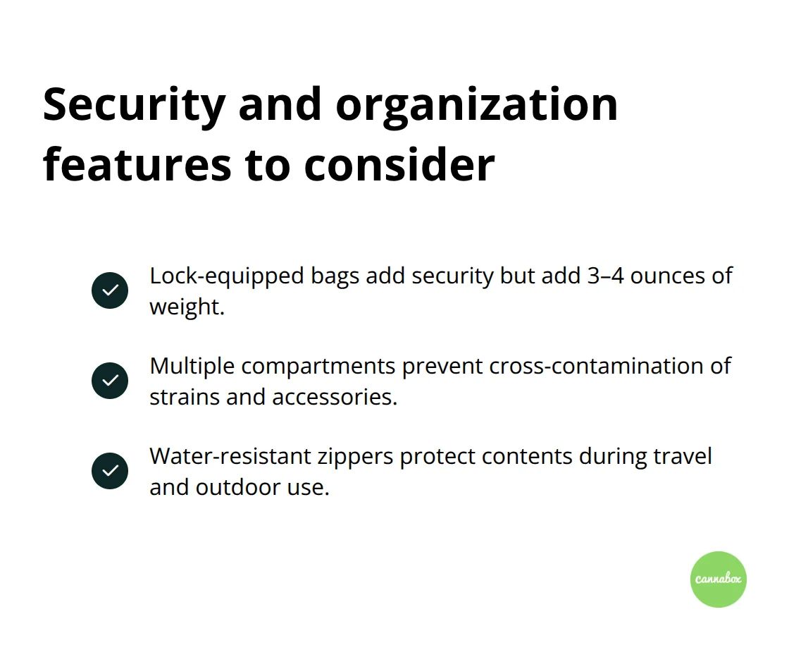 Checklist of advanced features for smell proof bags