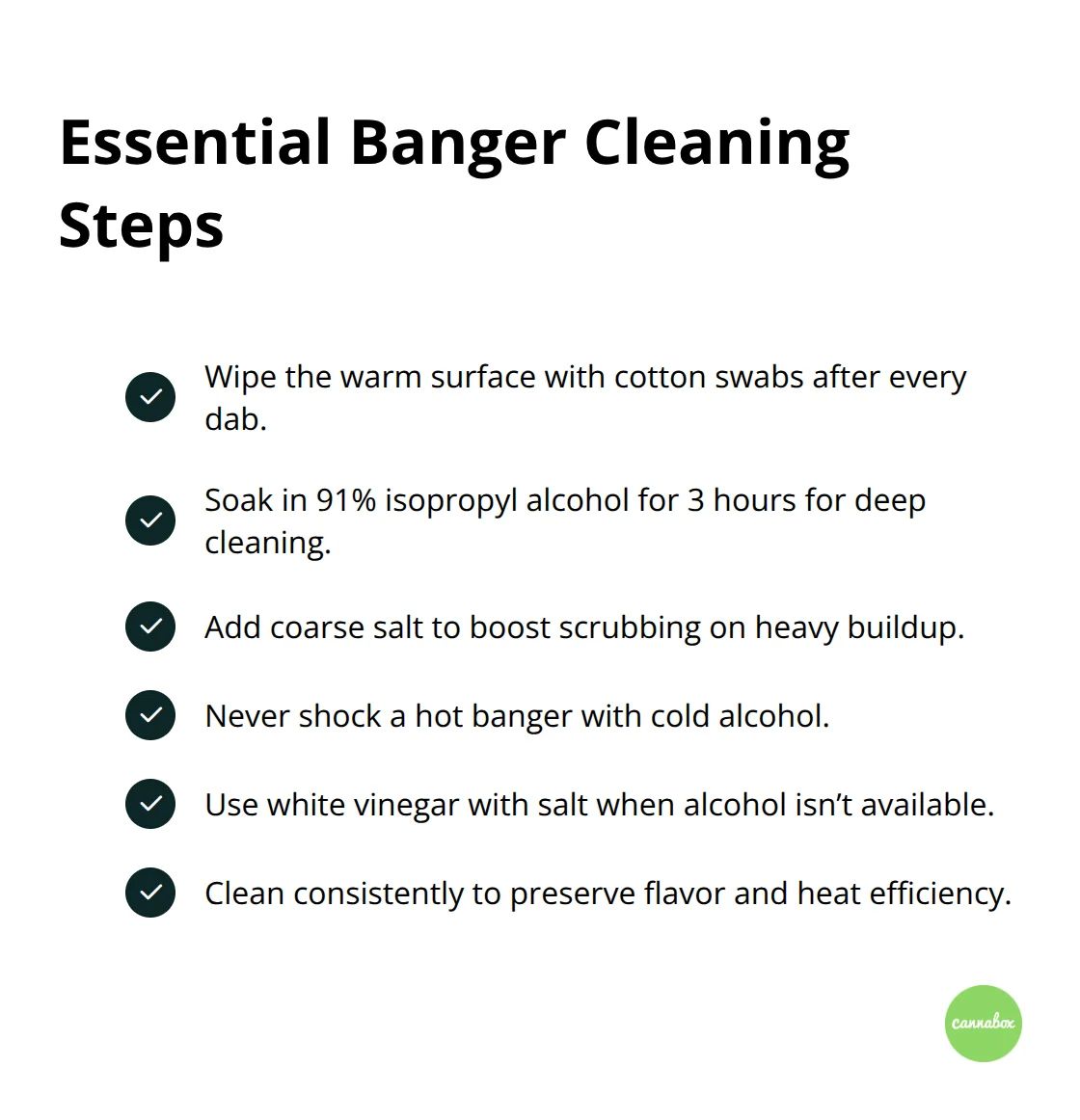 Quick checklist for cleaning a banger to prevent chazzing and damage - different bangers for dab rigs