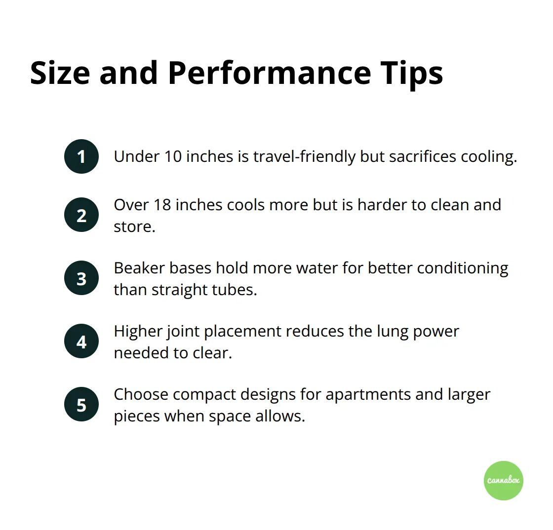Compact list of bong sizing and performance considerations - bongs for sale