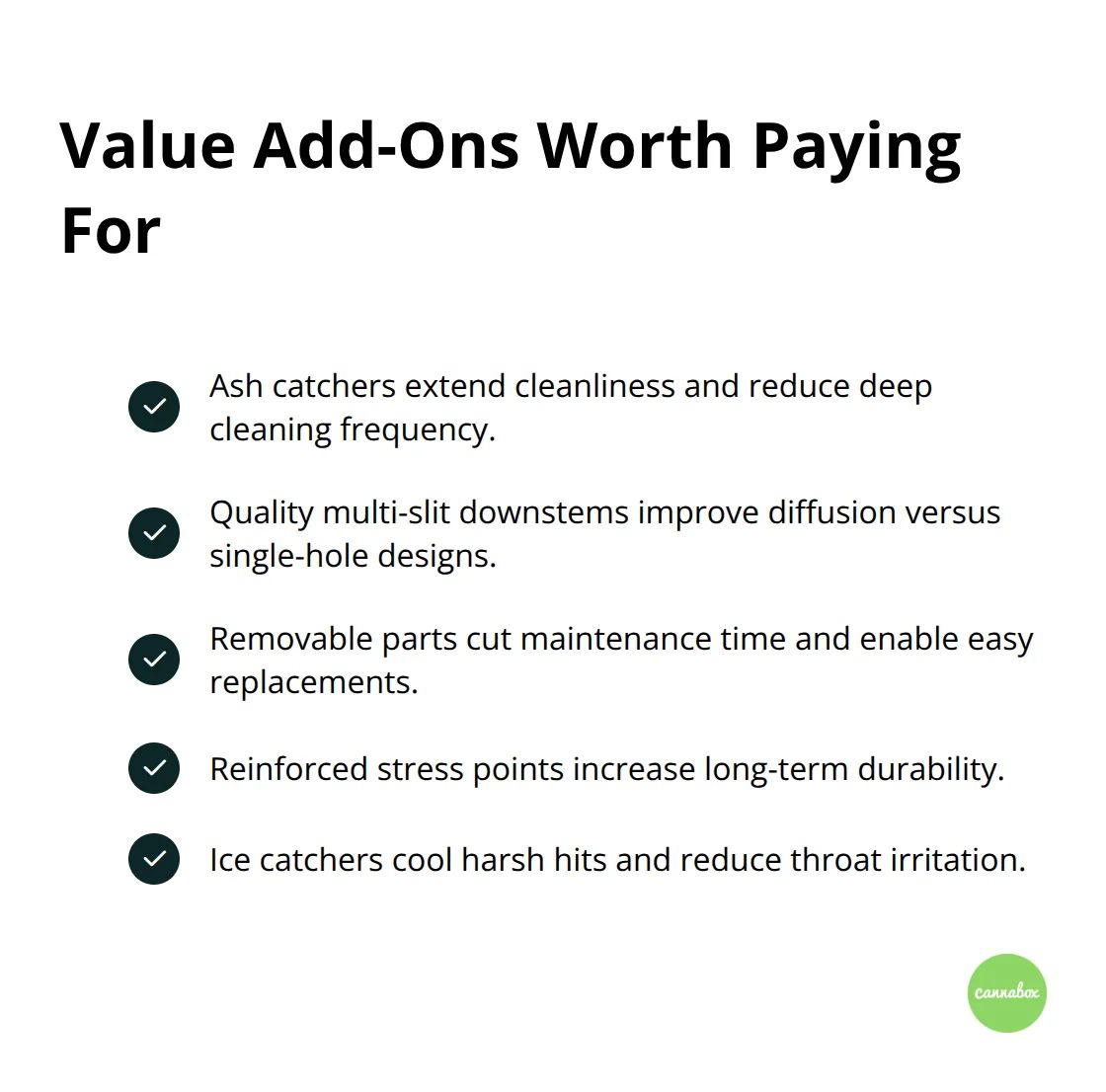 Checklist of bong upgrades that justify higher costs - bongs for sale