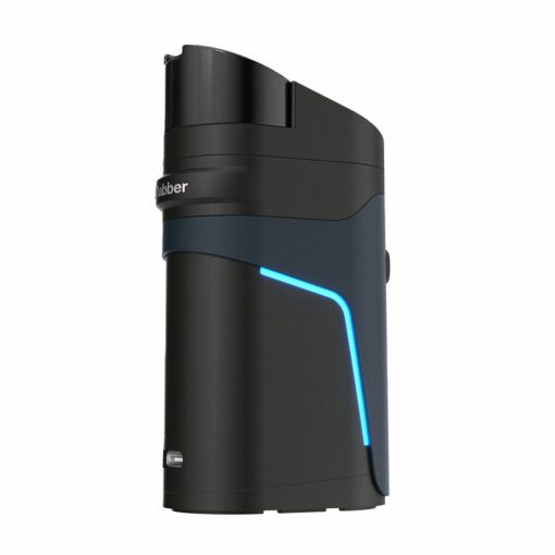 The Dr Dabber Ghost 2 Vaporizer is a sleek, black, rectangular device with a blue LED stripe, rounded top, and side button. Its design is modern and compact.