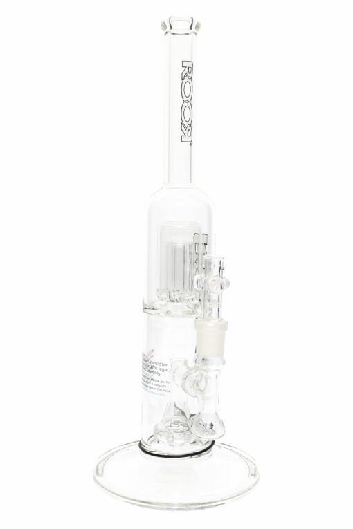 ROOR Tech 15″ Stemless Straight Tube with Barrel Perc – Clear Glass - Image 2