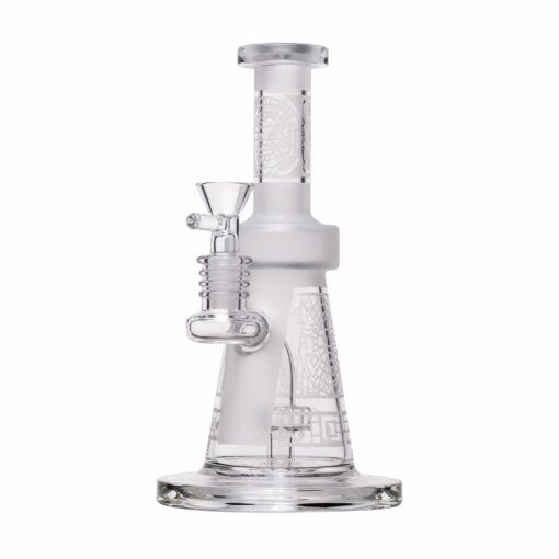 Human Grade Aztec (Sandblasted) Glass Water Pipe - Image 6