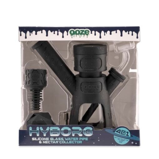 Ooze Hyborg Silicone Glass 4-in-1 Hybrid Water Pipe and Nectar Collector - Image 13