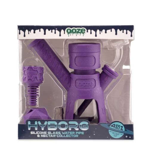 Ooze Hyborg Silicone Glass 4-in-1 Hybrid Water Pipe and Nectar Collector - Image 44