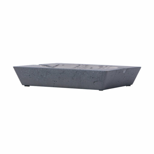 A rectangular, shallow grey NWTN Home Roseland Set Ashtray with slightly angled sides and a smooth surface is displayed against a white background.