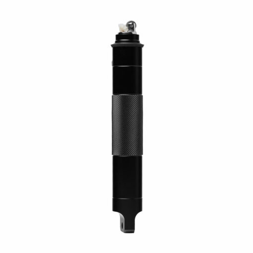 The Mj Arsenal Phoenix Baton is a black, cylindrical grip with a textured silver middle and a needle-like tip, resembling a unique smoke accessory.