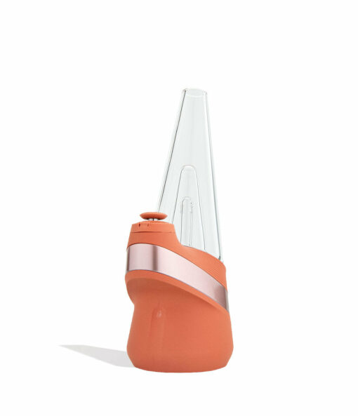 A modern Puffco Peak Smart E-Rig Limited Edition Canyon vaporizer in orange and rose gold with a glass top, photographed on a white background.
