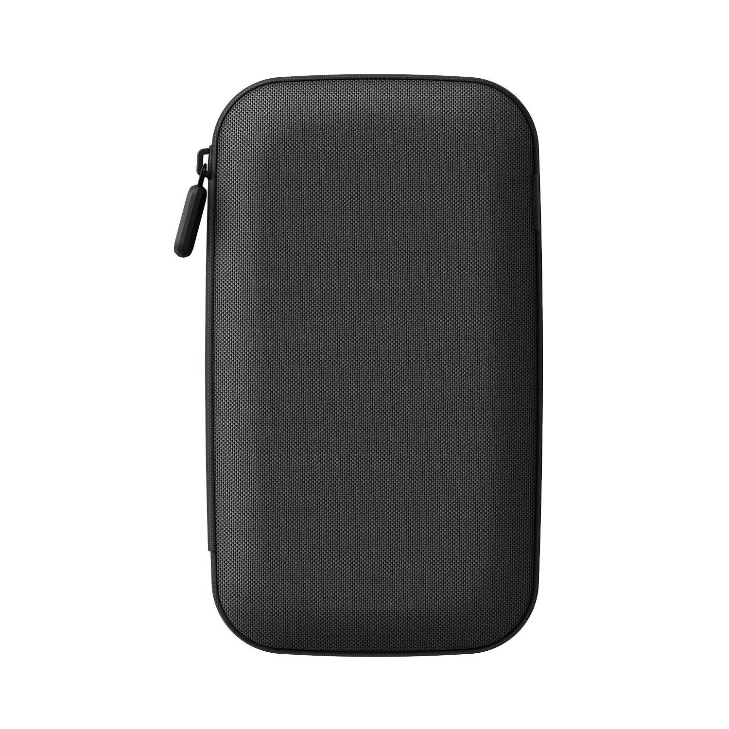 A black, rectangular Drift Case with a gunmetal zippered hard shell and textured surface, photographed against a white background.