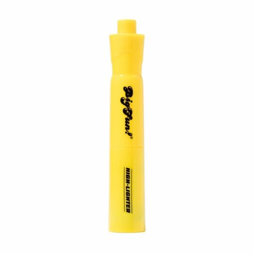 The BIGFUN! High-Lighter Vaporizer stands upright against a white background with its “Big Fun!” and “High-Lighter” branding in black. Not to be confused with the yellow BIGFUN highlighter marker.