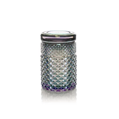 The Twenties Collection Jar | Mermaid features a textured, metallic, diamond-patterned cylindrical design with a matching lid—an elegant accent for any mermaid-inspired decor.