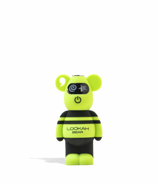 The Lookah Bear Cartridge Vaporizer is a compact, bear-shaped device in bright green and black, featuring one spiral eye, a star on its face, and “LOOKAH BEAR” printed on its chest.