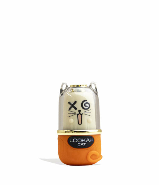 The Lookah Cat 510 Variable Voltage Battery is a small, cat-shaped device with a transparent top, cartoon face, and orange base labeled "LOOKAH CAT," designed for compatibility with 510 cartridges. Shown on a white background.