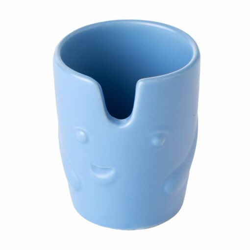 The BigFUN! Potheads Ashtray Set features a light blue ceramic cup with a wavy notch and embossed, smiling facial features—an adorable, quirky piece for any Pothead Accessories collection.