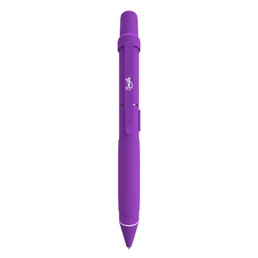 A purple Penjamin Cart Pen Discreet 510 Battery with a clip and "Stylo" on the side, displayed against a plain white background.