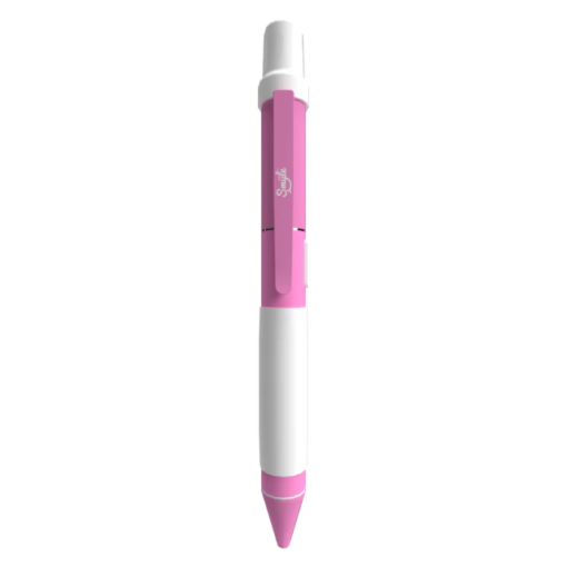 A discreet mechanical pencil with a pink and white body, pink clip, and tip is shown against a plain white background—perfect for pairing with your Penjamin Cart Pen Discreet 510 Battery accessories.