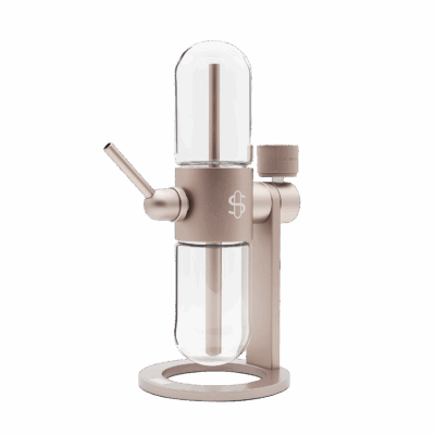 Stündenglass Gravity Infuser in Desert Rose finish, showcasing its sleek design and innovative 360° gravity hookah functionality. - Desert Rose