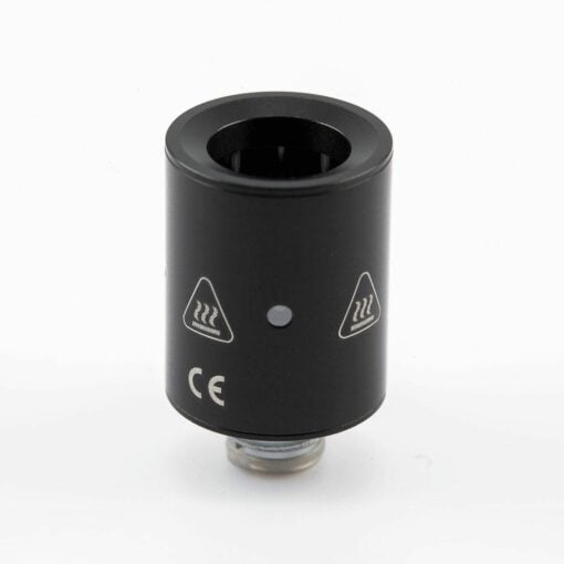 The Lemonnade X G Pen Micro+ Vaporizer is a small black cylindrical device with two triangular warning symbols, a white dot, and CE marking on its surface, shown against a plain white background.