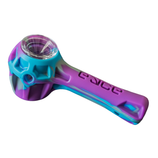 The Eyce Gavel Spoon from Eyce Pipes, showcasing its sleek and innovative design, combines durable materials with a stylish aesthetic, making it the ultimate smoking essential for a refined cannabis experience. Perfectly crafted for both functionality and elegance, this piece enhances your smoking ritual while reflecting the upscale lifestyle of Cannabox. - Mermaid Purple