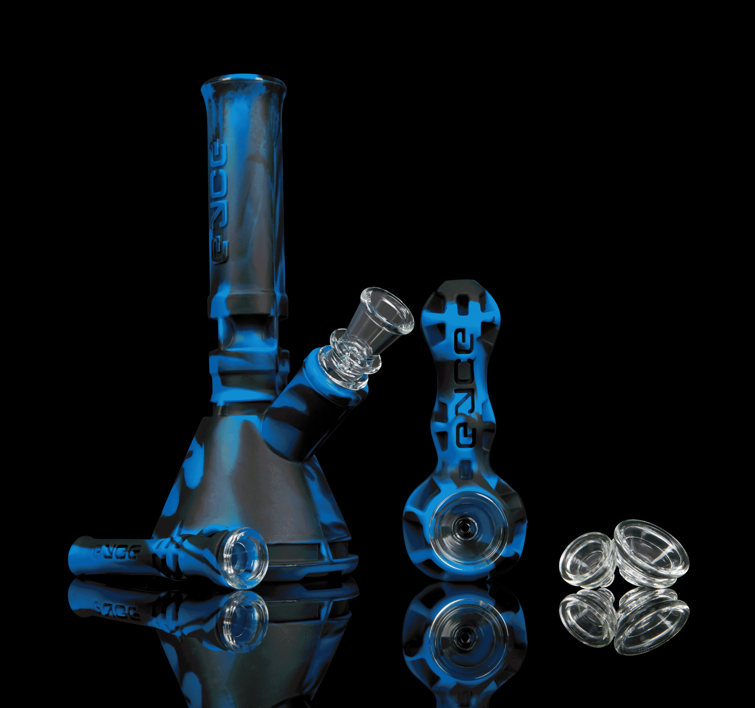Colorway Box Sets by Eyce Pipes, showcasing an elegant arrangement of best-selling silicone pipes in vibrant, matching colors, designed for both aesthetics and functionality, perfect for enhancing the smoking experience. Available exclusively at Cannabox. - Deep Blue