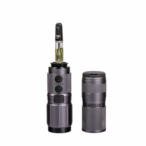 Cartisan High-Beam Flashlight Vaporizer featuring an ergonomic design and three-setting flashlight, perfect for smooth performance and convenience.